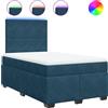 vidaXL Letto a molle con materasso blu 120x190 cm in velluto