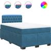 vidaXL Letto a molle con materasso blu 120x190 cm in velluto