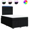 vidaXL Letto a molle con materasso nero 120x190 cm in tessuto