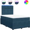 vidaXL Letto a molle con materasso blu 120x190 cm in velluto