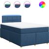 vidaXL Letto a molle con materasso blu 120x190 cm in tessuto