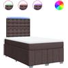 vidaXL Letto a molle con materasso marrone scuro 120x190 cm in tessuto