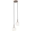 Luce Ambiente E Design Sospensione e lume ERIS in metallo marrone sabbia e vetro bianco latte