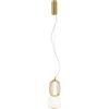 Luce Ambiente e Design Sospensione TOTEM oro vetro trasparente con diffusore opale LED Integrato