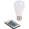 Intec Bulbs Lampadina Led E27 9W 806LM RGB+4000K 300° 60x100mm 15000h CRI80 con telecomando