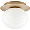 Luce Ambiente e Design Plafoniera RIPPLE in metallo con diffusore in vetro