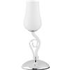 Luce Ambiente e Design Lampada da tavolo ANGEL in vetro soffiato bianco e dettagli cromati