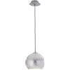 Luce Ambiente e Design Lampadario a sospensione Vanity in vetro decoro foglia argento o foglia oro e cavo in tessuto grigio, disponibile in due dimensioni (1XE27)