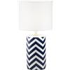 Luce Ambiente e Design Lampada da tavolo Zeno in ceramica a fantasia bianca e blu