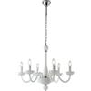 Luce Ambiente e Design Lampadario ALFIERE in vetro soffiato satinato con finiture cromate, 6 luci