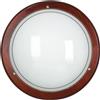 Luce Ambiente e Design Plafoniera 1010 in vetro con cornice in legno (2XE27)