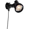 INTEC Proiettore Grubb nero orientabile per esterni, con lampadina LED 7W e picchetto inclusi