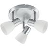 INTEC Spot MITO in metallo con finitura in nichel spazzolato e diffusori in vetro con luci orientabili