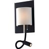 Luce Ambiente e Design Applique LED POP in metallo e paralume in tessuto con luce da lettura orientabile