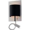 Luce Ambiente e Design Applique LED POP in metallo e paralume in tessuto con luce da lettura orientabile