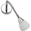 INTEC Applique F1 flessibile in metallo cromato con diffusore in vetro bianco satinato (1xG9)