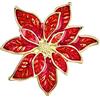 Bling Jewelry Spilla Natalizia Smaltata Bianca E Rossa A Forma Di Grande Fiore Per Feste E Party, Da Indossare Su Sciarpe Natalizie, Per Donne, Placcata In Oro