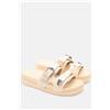 Luigi Sandali Flatform con cinturino adesivo - Beige