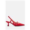 Luigi Décolleté Slingback a Punta con Fibbia Decorativa - Rosso Laccato