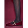 Luigi Ballerine con cinturino decorativo - Bordeaux Vernice