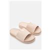 Luigi Sandali flatform con dettaglio metallico V - Beige