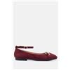Luigi Ballerine eleganti con cinturino e fibbia decorativa - Bordeaux
