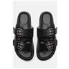 Luigi Sandali Flatform con Cinturini e Fibbie - Nero