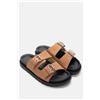 Luigi Sandali Flatform con Cinturini e Fibbie - Cammello