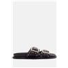 Luigi Sandali Flatform Trend con Borchie - Nero