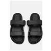 Luigi Sandali Flatform con Cinturini Scratch - Nero