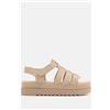 Luigi Sandali Flatform con Cinturini Multipli - Beige Scuro