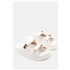 Luigi Sandali Flatform con Cinturini Scratch e Dettaglio - Bianco