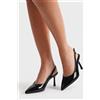 Luigi Decolleté Slingback a Punta - Nero Lucido