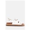 Luigi Sandali Flatform con Cinturini e Dettaglio Decorativo - Bianco