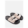 Luigi Sandali Flatform con Doppie Fibbie - Beige