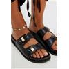 Luigi Sandali Flatform con Dettagli Metallici - Nero