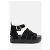 Luigi Sandali Flatform con Cinturini e Barretta - Nero