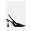 Luigi Décolleté Slingback a Punta - Nero Laccato