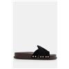 Luigi Sandali Flatform con Borchie Decorative - Nero