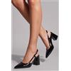 Luigi Décolleté Slingback a Punta - Nero Lucido