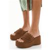 Luigi Sandali Platform con Frange Decorative - Cammello