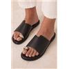 LUIGI DESIGN - Sandali infradito con strass - Nero
