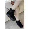Luigi Stivaletti Chelsea Platform con Fodera in Pelliccia - Nero