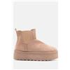 Luigi Stivaletti Chelsea Platform con Fodera in Pelliccia - Beige Scuro