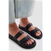 Luigi Sandali Flatform con Fibbia Decorativa - Nero
