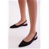 Luigi Décolleté Slingback Punta con Fibbia - Nero