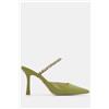 Luigi Décolleté Mule con Pietre Decorative e Strass - Verde Lime