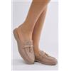 Luigi Mule Loafers in Rete con Dettaglio Elegante - Beige Scuro