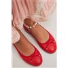 Luigi Ballerine con Fiocco Decorativo - Rosso