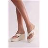 Luigi Sandali platform thong monocolore - Beige